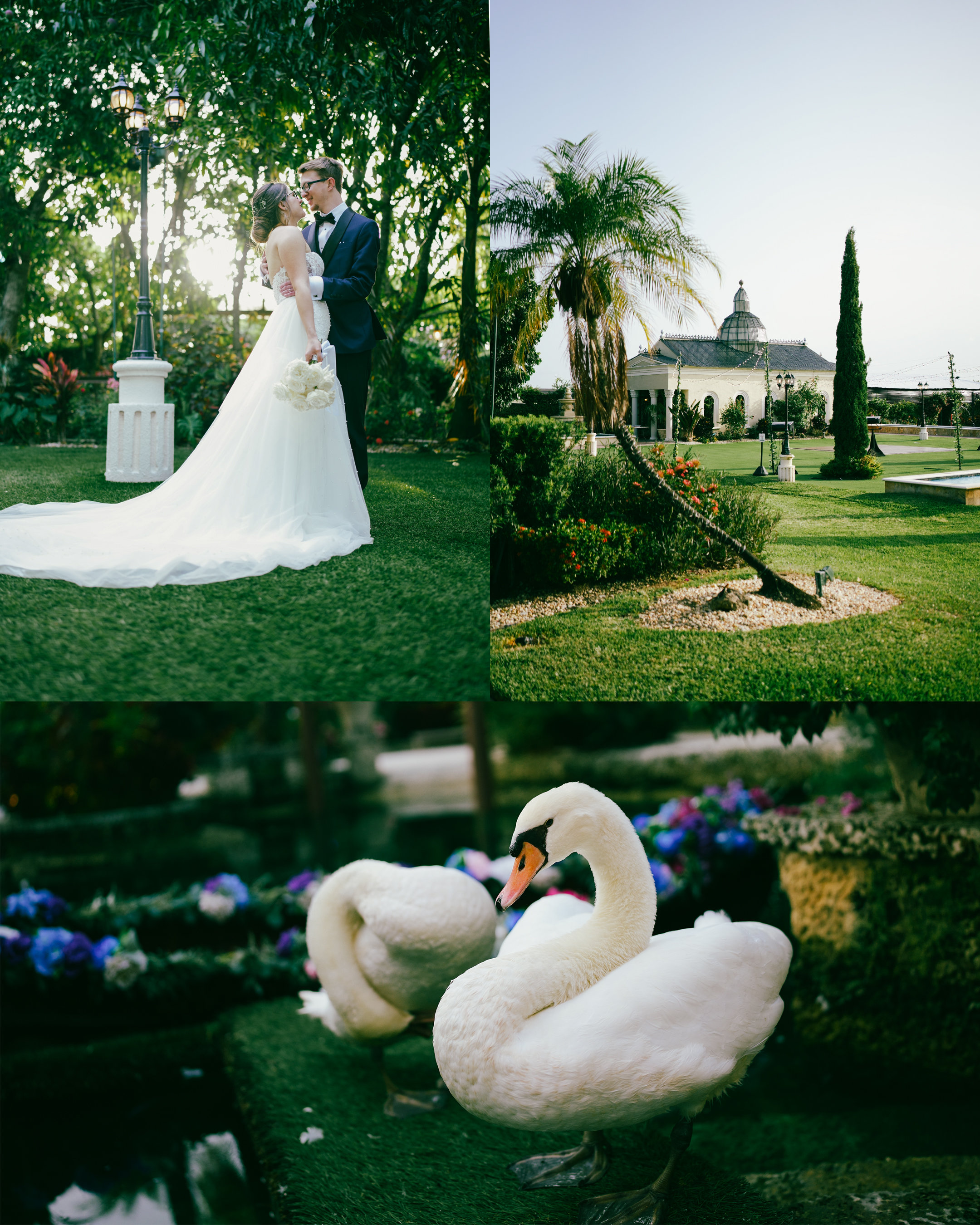 Catherine and Nolan at the altar of Villa Toscana surrounded by beauty and family